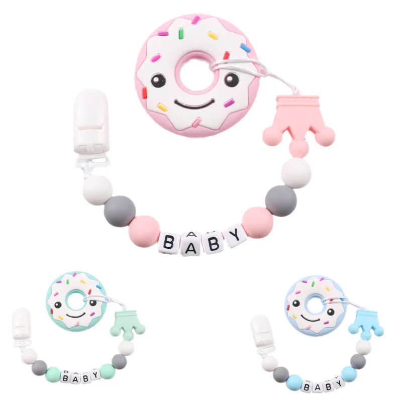 

Baby Pacifier Clips Chain Dummy Holder for Nipples Clips Silicone Doughnut Birthday Shower Gift Infant Attache Tetine