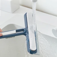 shower squeegee glass cleaning wiper window scrubber cleaning tool for bathroom tiles mirrors double sided design with gap brush