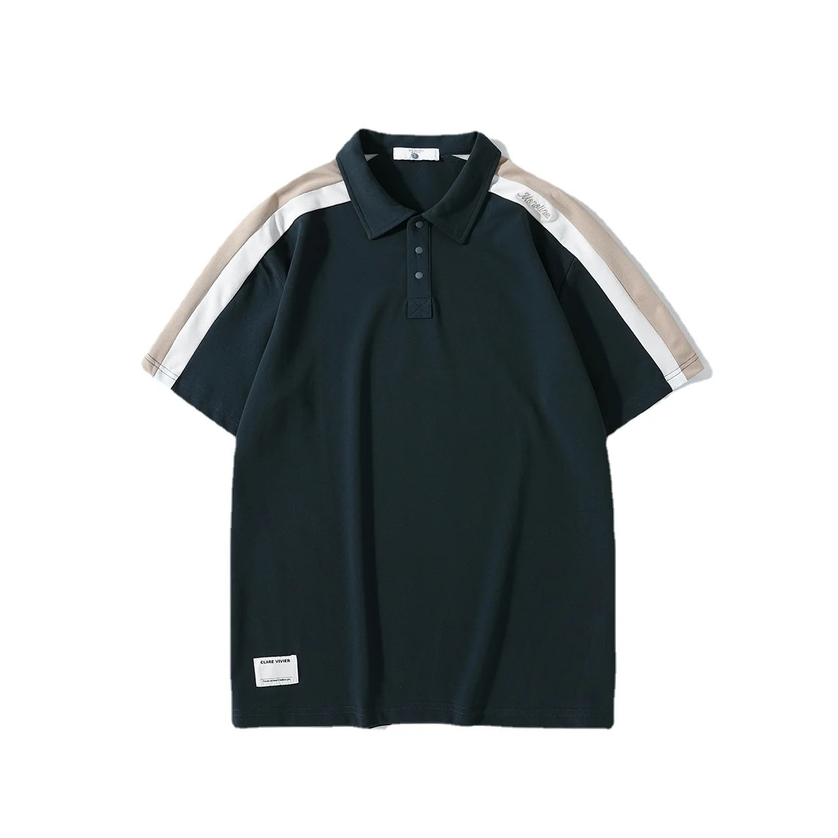

Men Polo Shirt Top Business Office Men New Arrival Loose Contrast Color Polo Shirt Plus Size Summer Casual Korean Tops R50