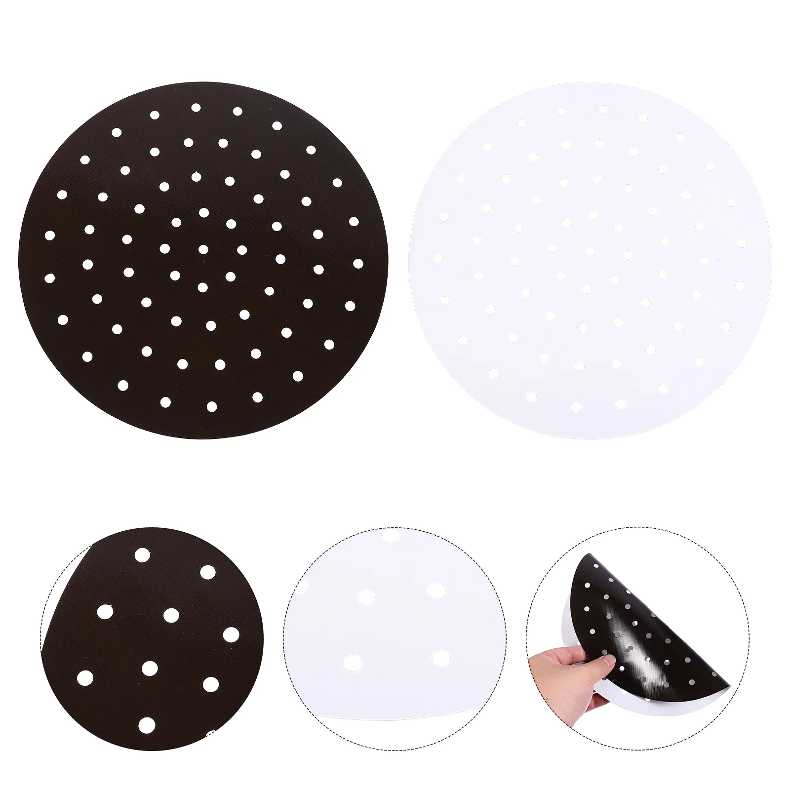 

Air Fryer Reusable Mat Mats Steamer Basket Paper Parchment Liners Silicone Liner Double Accessories Padround Resistant Heat