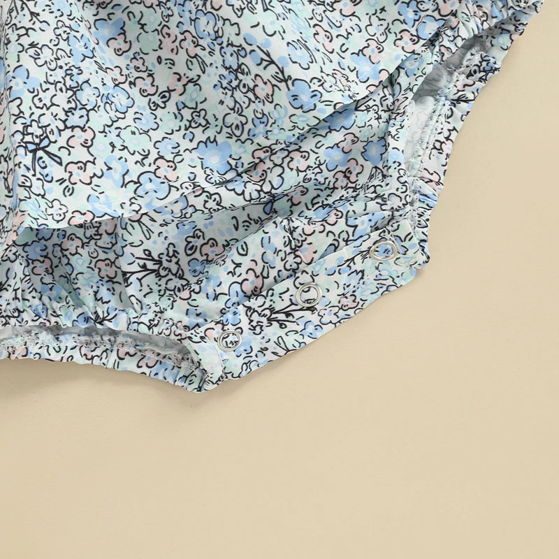 Боди без рукавов для новорожденных девочек комбинезон с цветочным принтом и