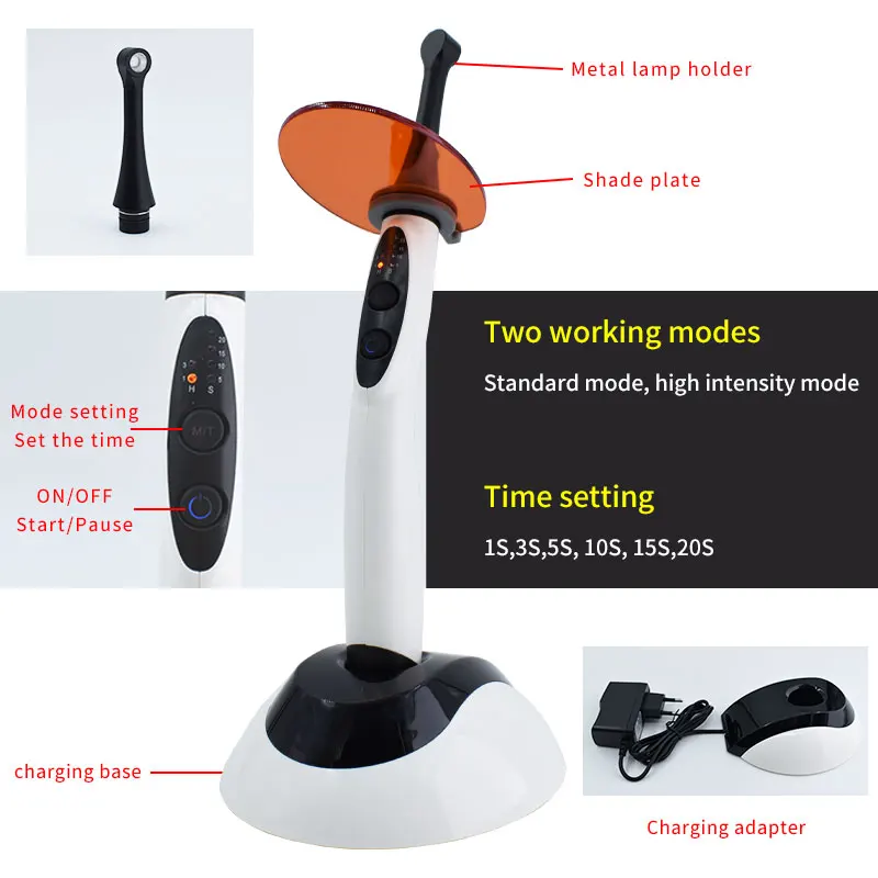 1 секунда беспроводной ден таль светоотверждение широкий спектр синего света