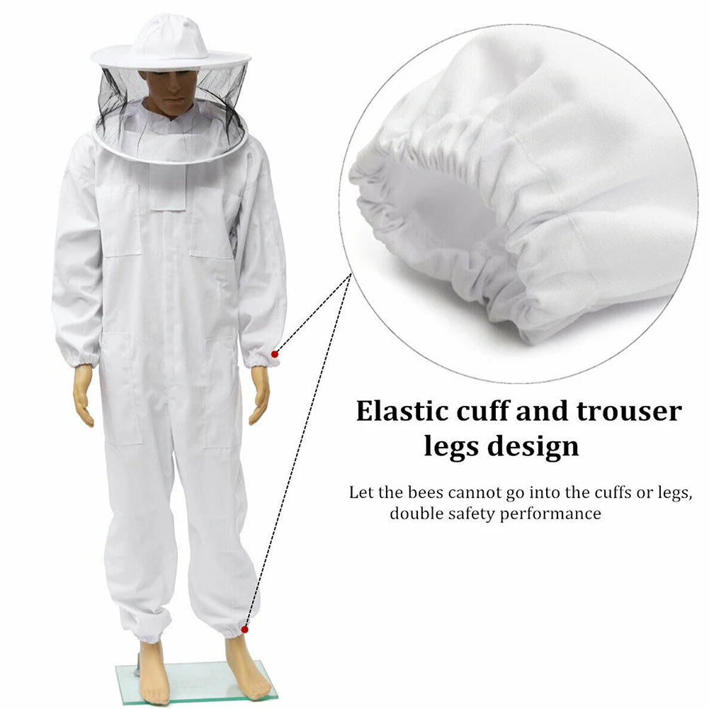 

Zipper Outfit Full Body Protective Clothing Home Hat Safety Beekeeping Suit Professional With Veil Hood Beekeeper Anti Bee