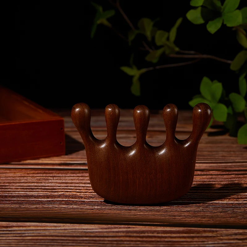 1 шт. Антистатическая Массажная расческа из сандалового дерева с пятью широкими