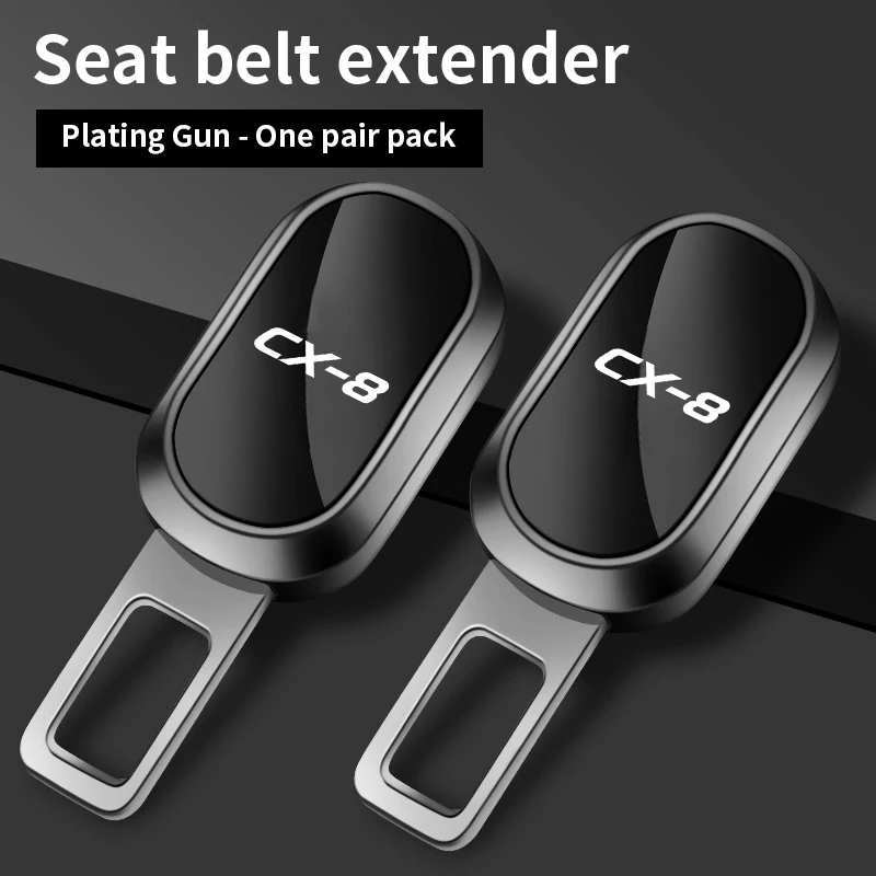 

For Mazda CX-8 Logo Car Seat Belt Clip Extender Safety Seatbelt Lock Buckle Plug Thick Insert Socket Extender Safety Buckle