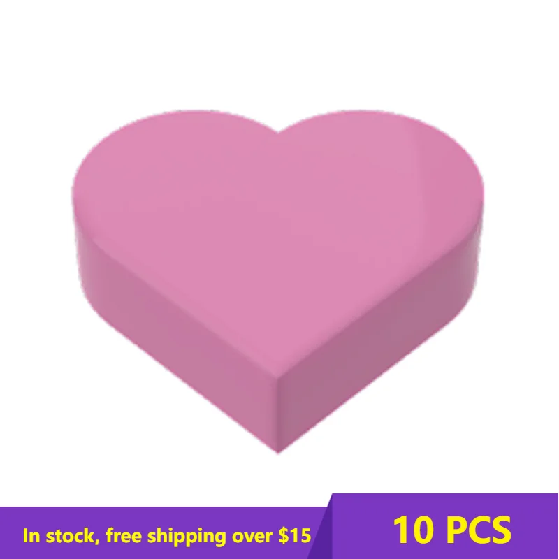 

10PCS High-Tech Assemble Particle 39739 Round 1 x 1 Heart Shape Brick Building Blocks Kit Replaceable Part Toy For Children Gift