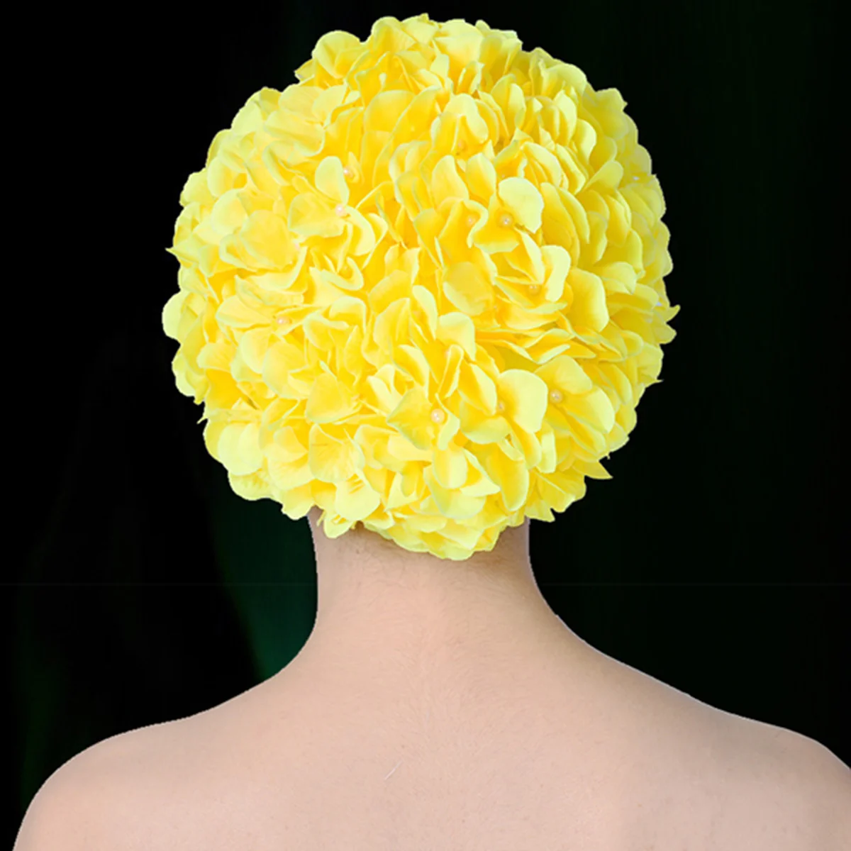 

Цветочная лепестковая Женская шапочка для купания, регулируемая шапочка для купания, моющаяся шапочка для плавания с длинными/короткими волосами (желтая)