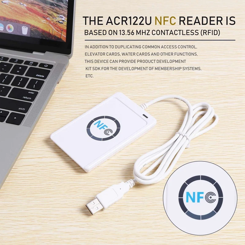 USB NFC Card Reader Writer ACR122U-A9 Китай Бесконтактный RFID-считыватель карт Windows Беспроводной