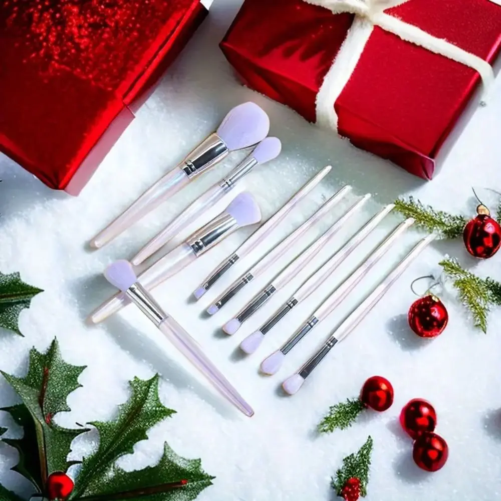 10 шт. фиолетовый набор кистей для макияжа глаз прозрачная хрустальная ручка тени