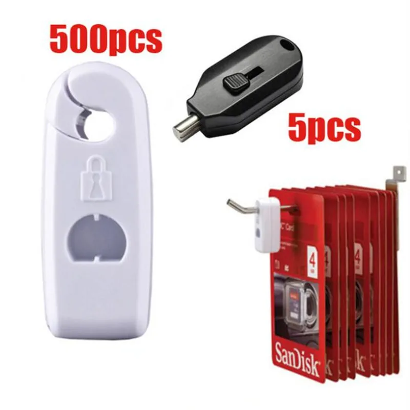 Sold In Packs Of 505 Pieces Phones Shop Wall Parts Visual Security Display Anti Theft Magnetic Open White ABS Stoplock for Hook enlarge
