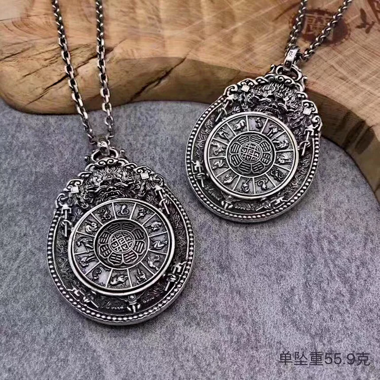

S925 pure silver ornaments celebrity gossip pendant necklace silver ancient fashion jewelry