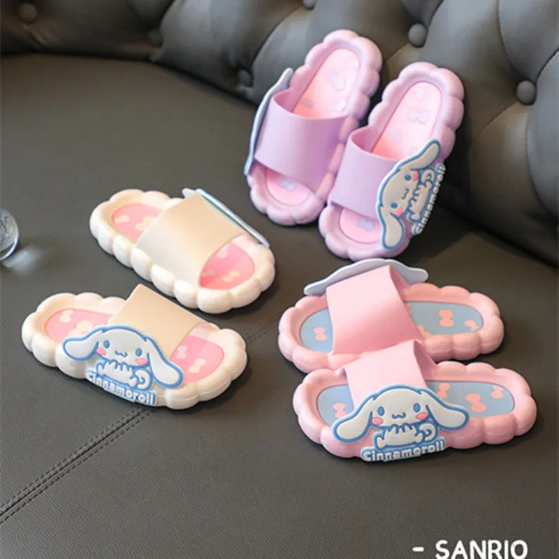 

Милые тапочки Sanrioed Kawaii My Melody Cinnamoroll Kitty аниме мультфильм Нескользящие тапочки подарок летние тапочки для родителей и детей девочки стиль