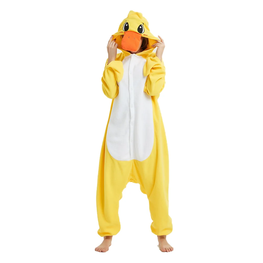 Animals Duck Cosplay Costumes Men Women Festival Cute Suit Kigurumis Onesies Halloween Outfit  Party Jumpsuit Yellow Pajamas