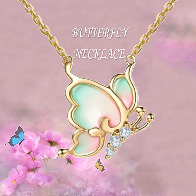 

Butterfly Necklace for Women High-End Luxury Pendant Gift Cute Animal Fashion Wholesale Jewelry Collarbone Chain Gift Wife Lover