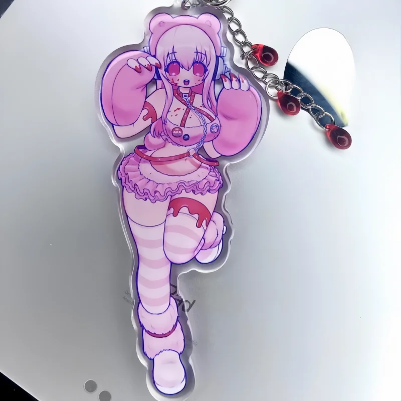 Фото Коллекционный акриловый брелок-шарм Super Sonico X Gloomy Bear в стиле Y2K Anime Vkei Moe №1