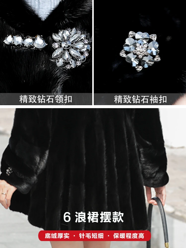 Women real mink coats female mink fur coat genuine long fur coat ladies winter clothes oversize 6xl 5xl 7xl Imitation fur coats