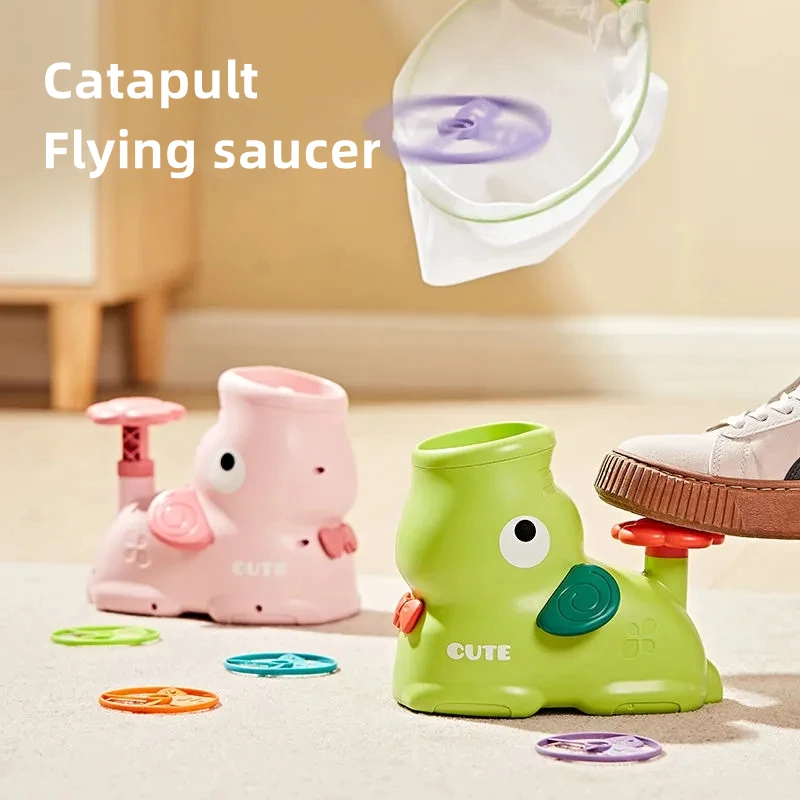 Kids Air Rocket Launcher Toys Flying Disc Saucer Launcher Outdoor Soaring Rocket Foot Launcher Kid Jump Sport Games Toy Gift