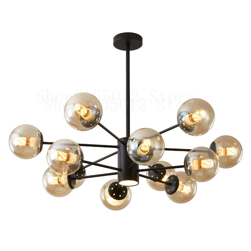 

Nordic LED Chandeliers Living Room Decor Bedroom Ceiling E27 LED Adjustable Ball Glass Hanging Lamp Dining Room Lighting Fixture