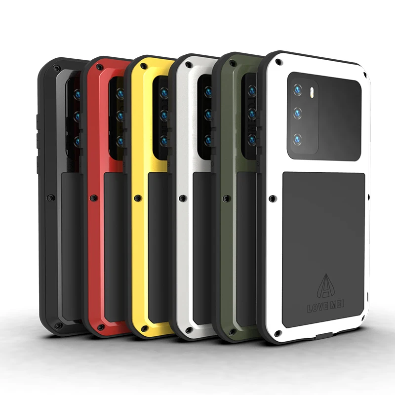 

New Arrival Armor Heavy Metal Tank Case For Huawei P40 P30 P20 Lite Mate 20 30 40 Pro Plus 30E 40E Nova 6 SE 7i Protect Cover