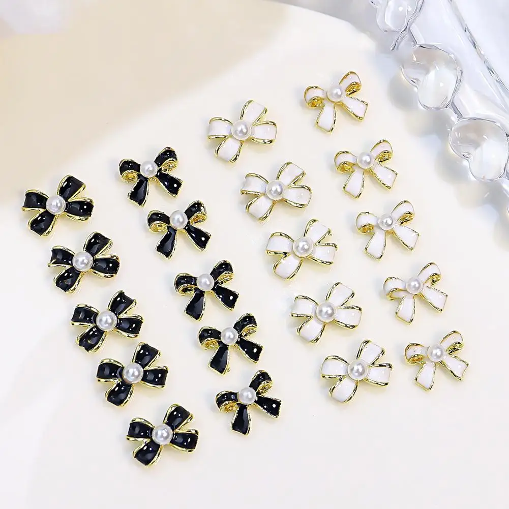 

3Pcs Bow Nail Charms Beautifully Gloss Three-dimensional for Manicurist Bow Nail Decors Nail Ornaments