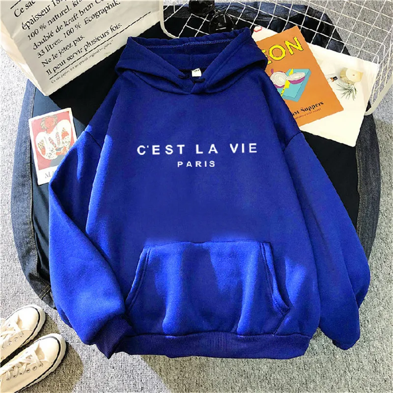 

Elegant Women Letter Print Long Sleeves Tops Casual Autumn Women Hoodie Candy Color 2022 Early Streetwear Fashion Female Clothes