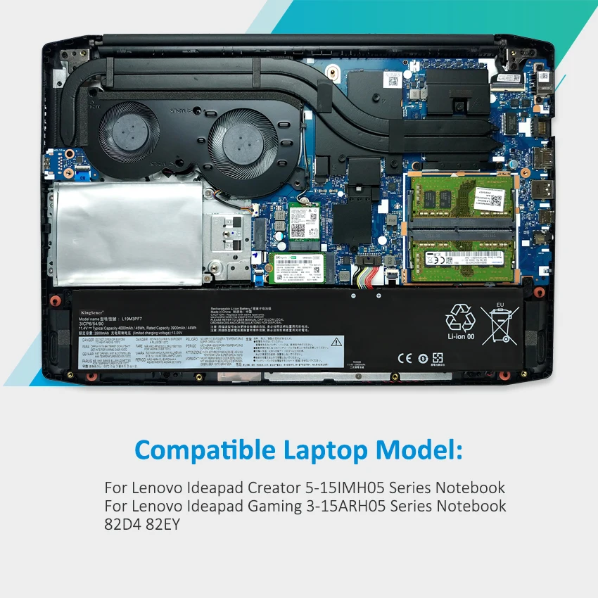 Фото Аккумулятор KingSener L19L3PF3 L19M3PF7 L19D3PF4 для ноутбука Lenovo Ideapad Creator 5-15IMH05 Gaming 3-15ARH05 Series 4000 мАч №5