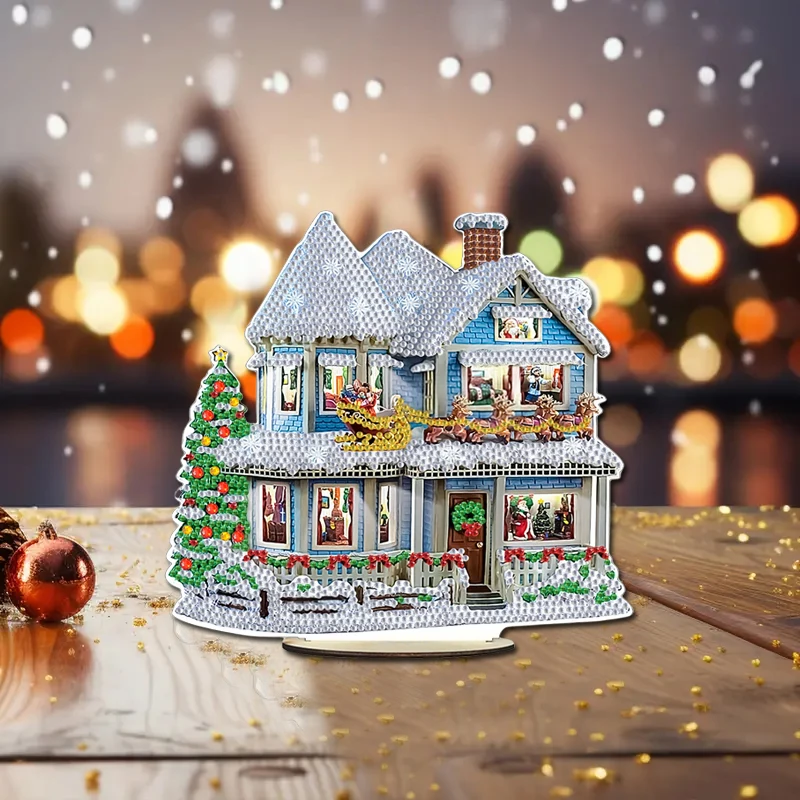 DIY 5D алмазная живопись искусство Рождество igloo набор для украшения рабочего стола