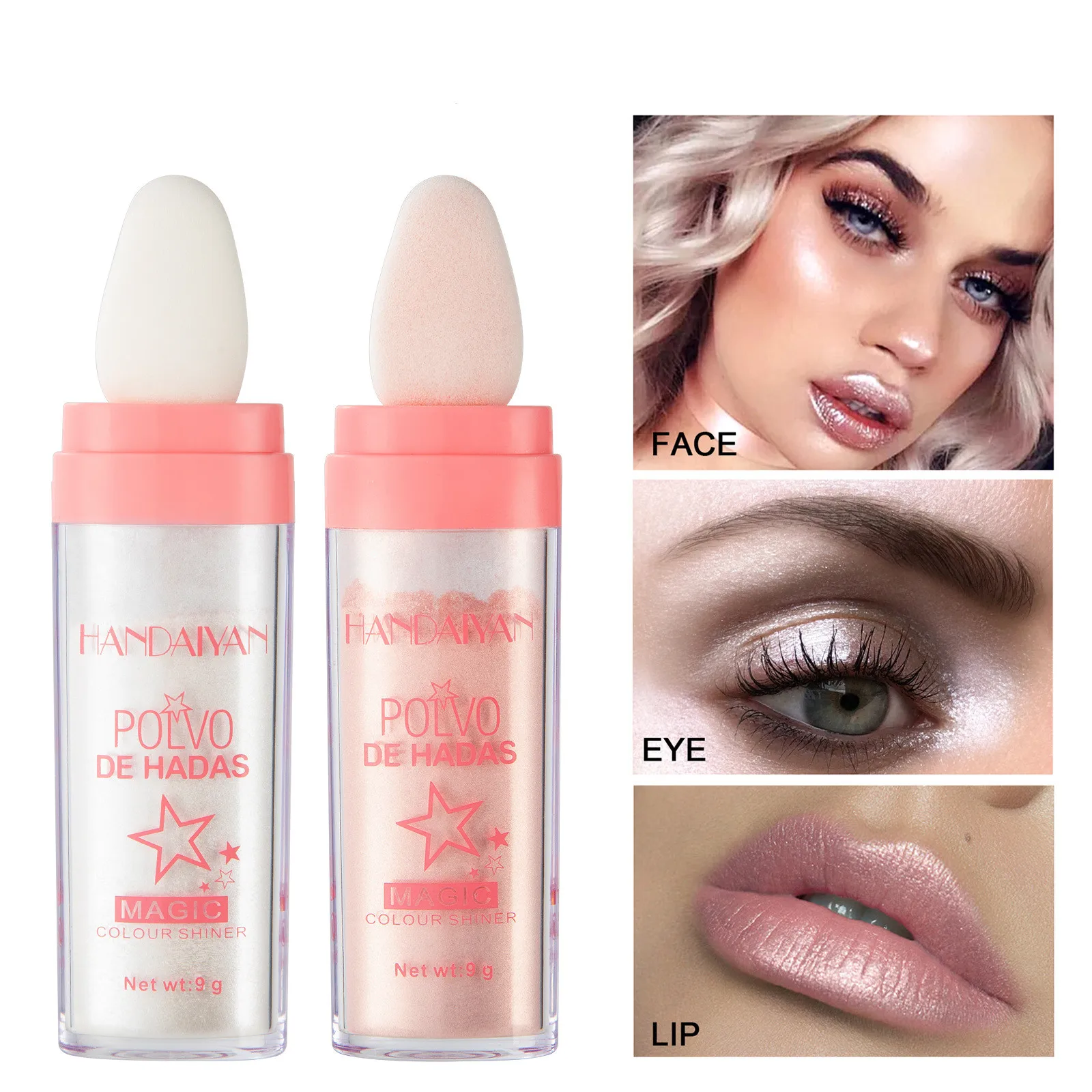 

3 Colors Highlighter Powder Polvo De Hadas Glitter Powder Shimmer Contour Blush Powder Makeup for Face Body Highlight Makeup 9g