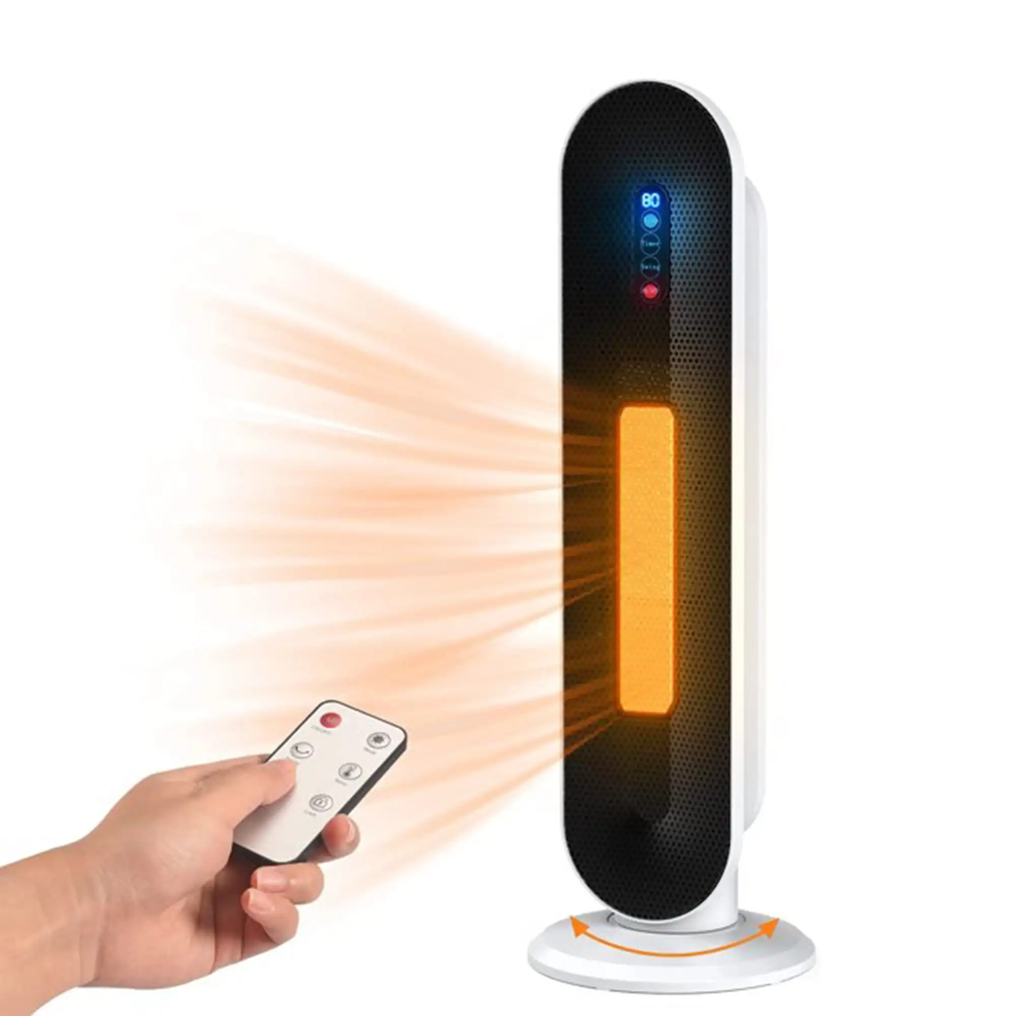 

1500W Ceramic Tower Space Heater with Remote, K11D9, White