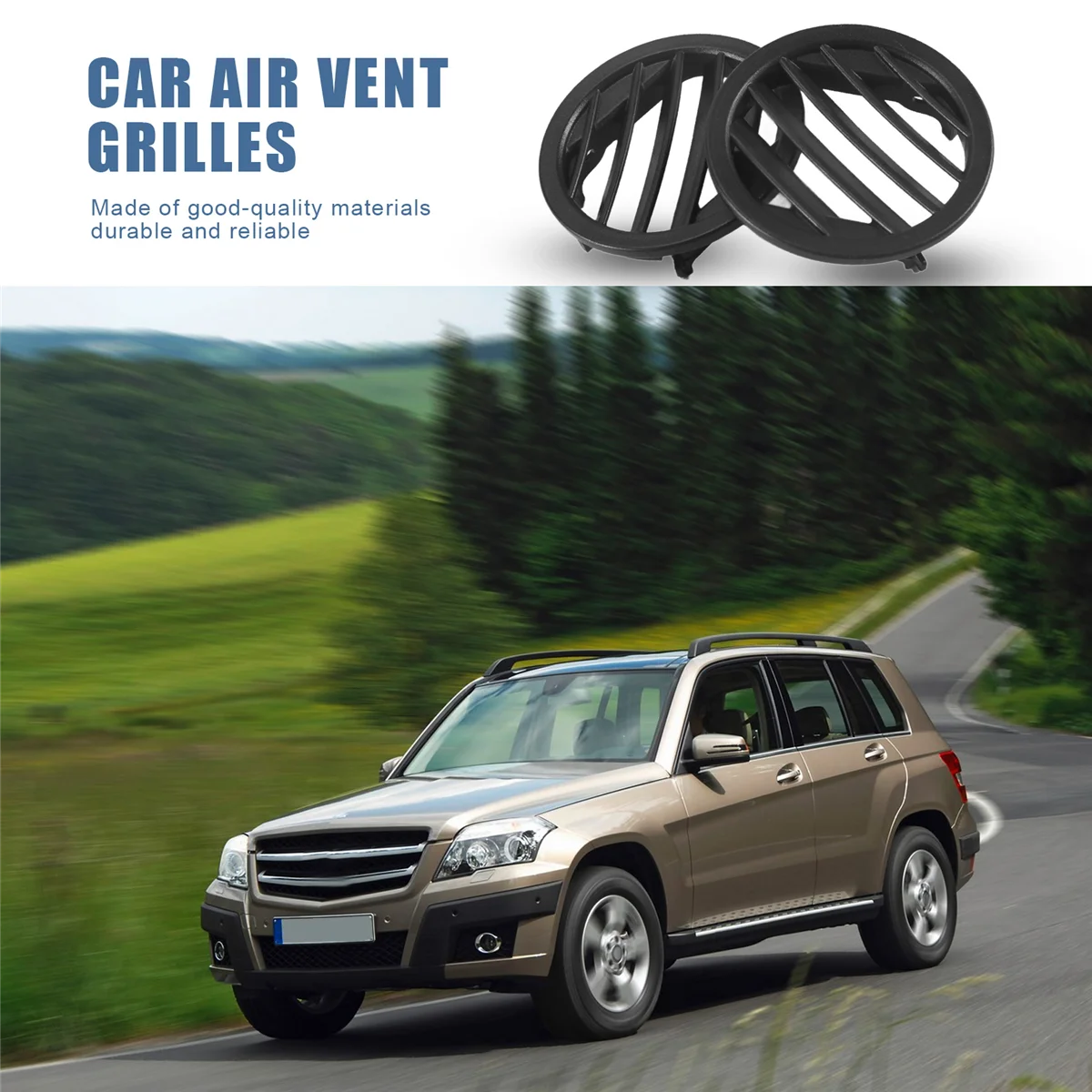 Автомобильные левые и правые боковые решетки кондиционера черные ABS для Mercedes-Benz