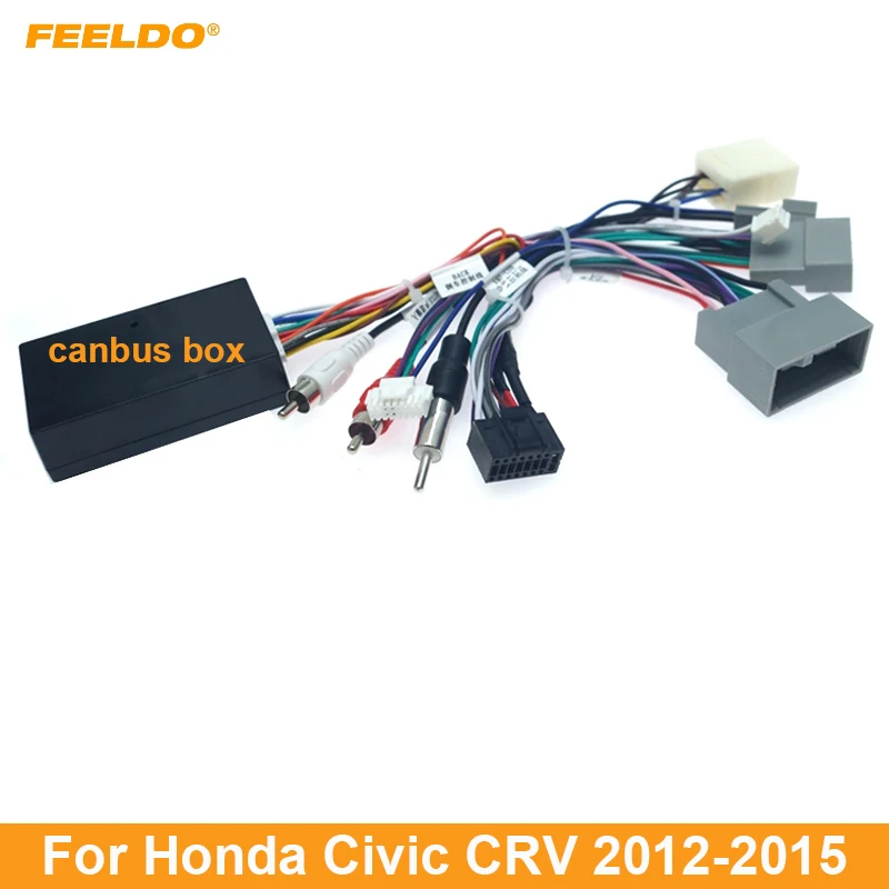 16pin Android Power Calbe Adapter With Canbus Box For Honda Civic Crv Media Wiring Harness