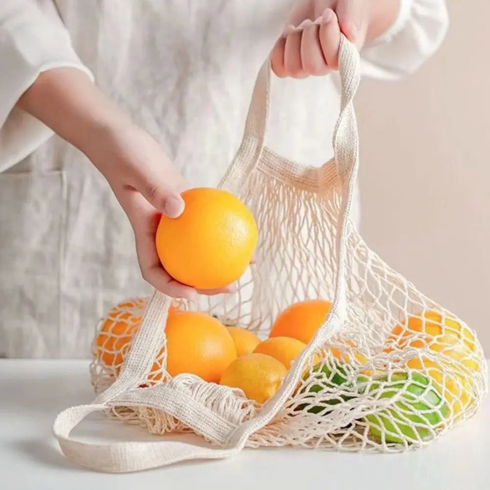 

Portable Reusable Grocery Bags Fruit Vegetable Shopping Bag Washable Cotton Mesh String Organic Organizer Handbag Shopping Bag