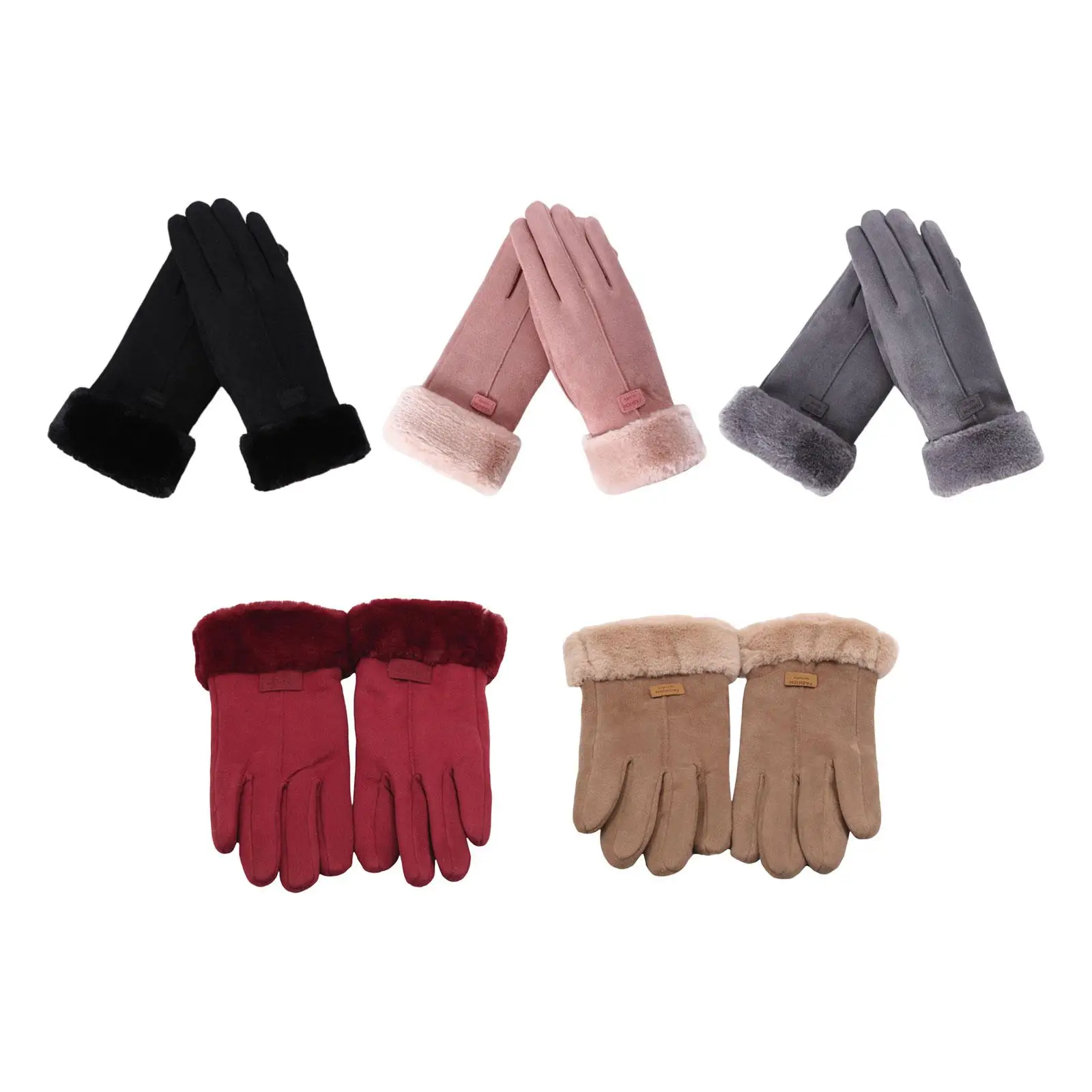 

Faux Suede Texting Gloves Warm Thermal Gloves Women Winter Gloves Touchscreen for Outdoor Cold Weather Cycling Freezer Work