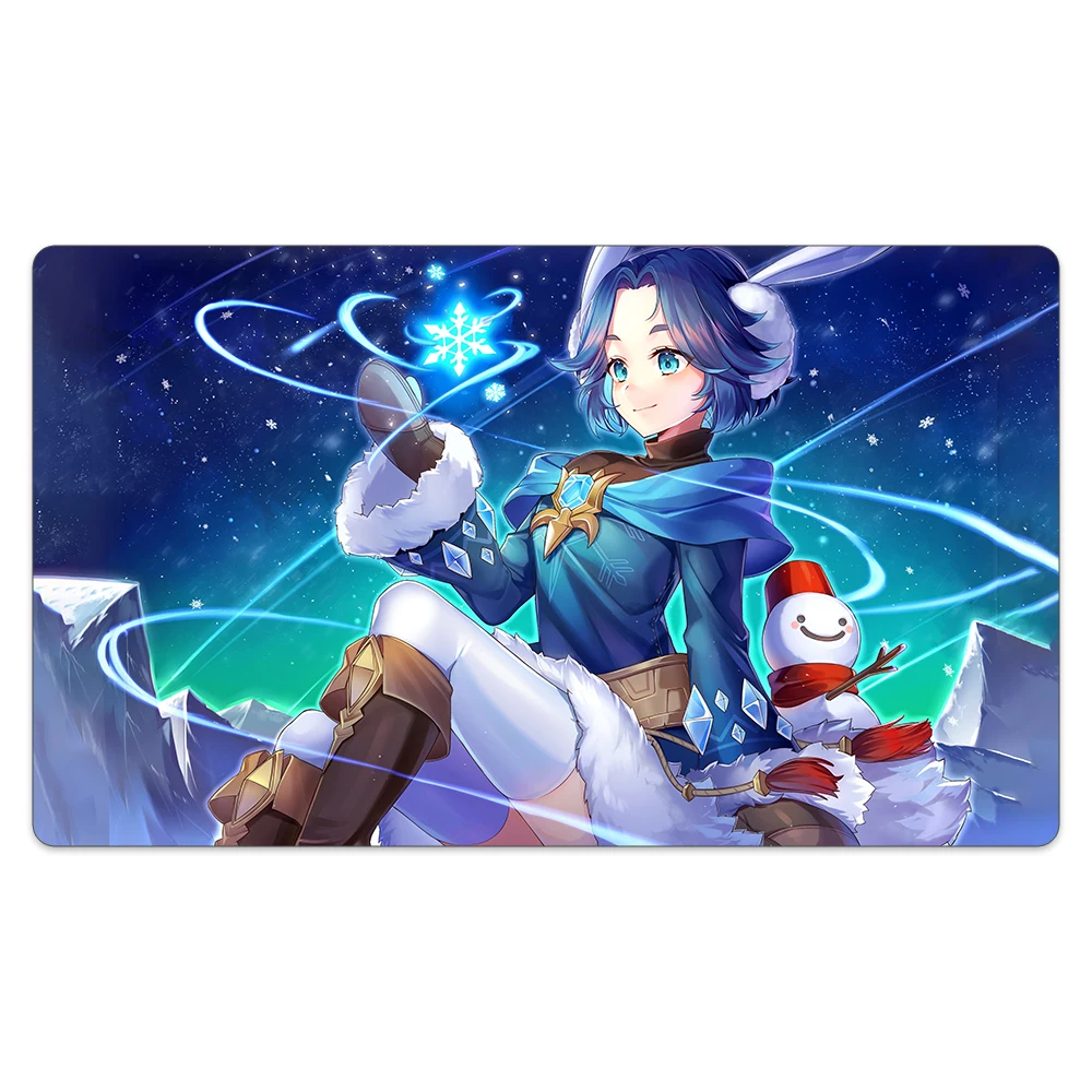 

Игровой коврик Snow Girl с изображением снеговика, совместимый с игровой картой, Мягкий тканевый коврик для мыши из натурального каучука + Портативная сумка на шнурке