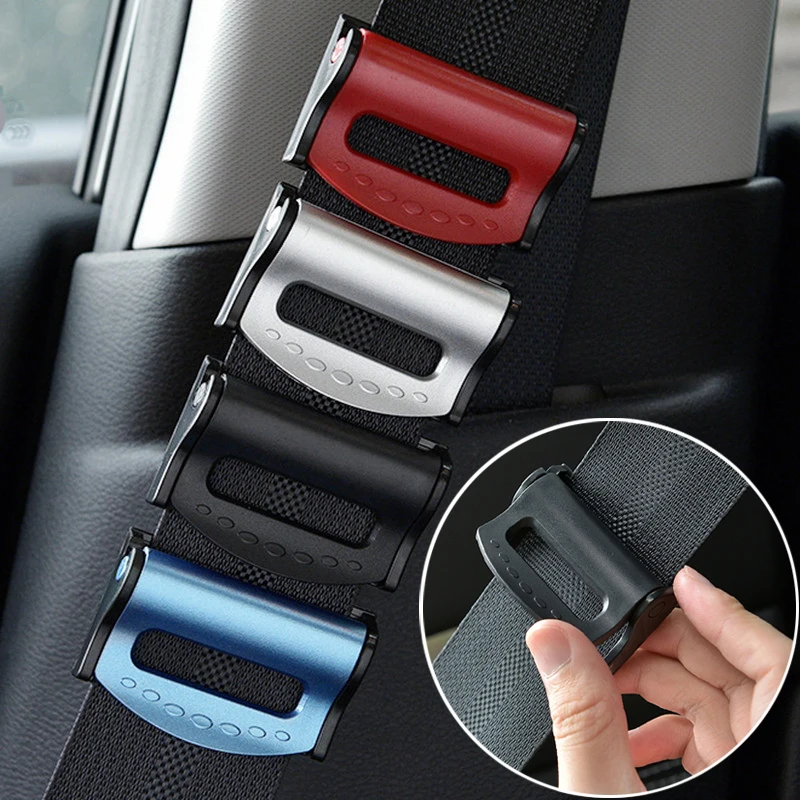 

2pcs Car Buckle Safety Belt Clamp Fixed Limit Device Anti Pinch Pregnant Woman's Tension Adjuster Anchor Clip Auto Accessories