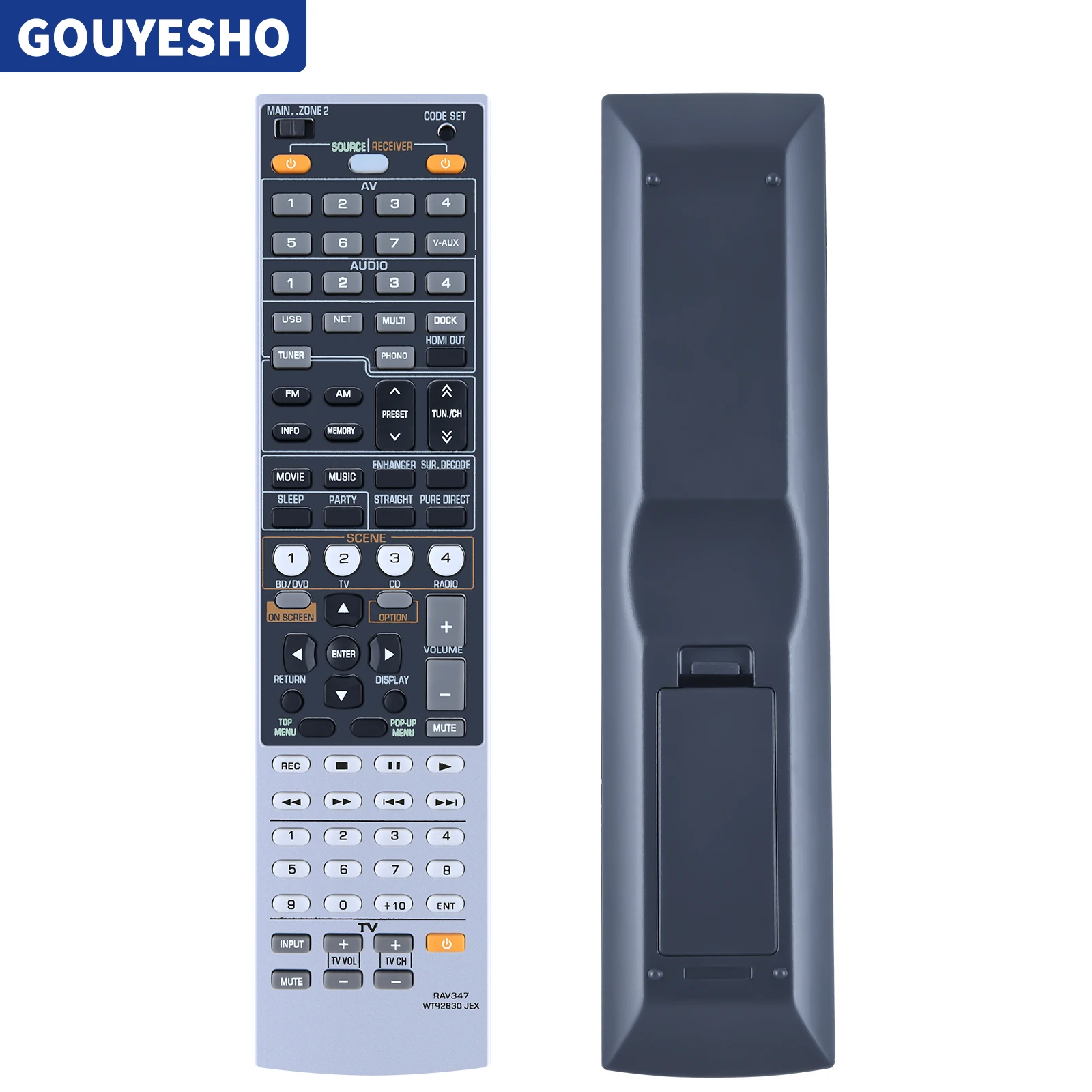 

Дистанционное управление RAV347 WT92830 для аудиоресивера Yamaha RX-V1067 RXV1067