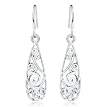 Retro Women 925 Sterling Silver Earrings Girl Wedding Party Gifts High Quality Fashion Classic Jewelry Nice