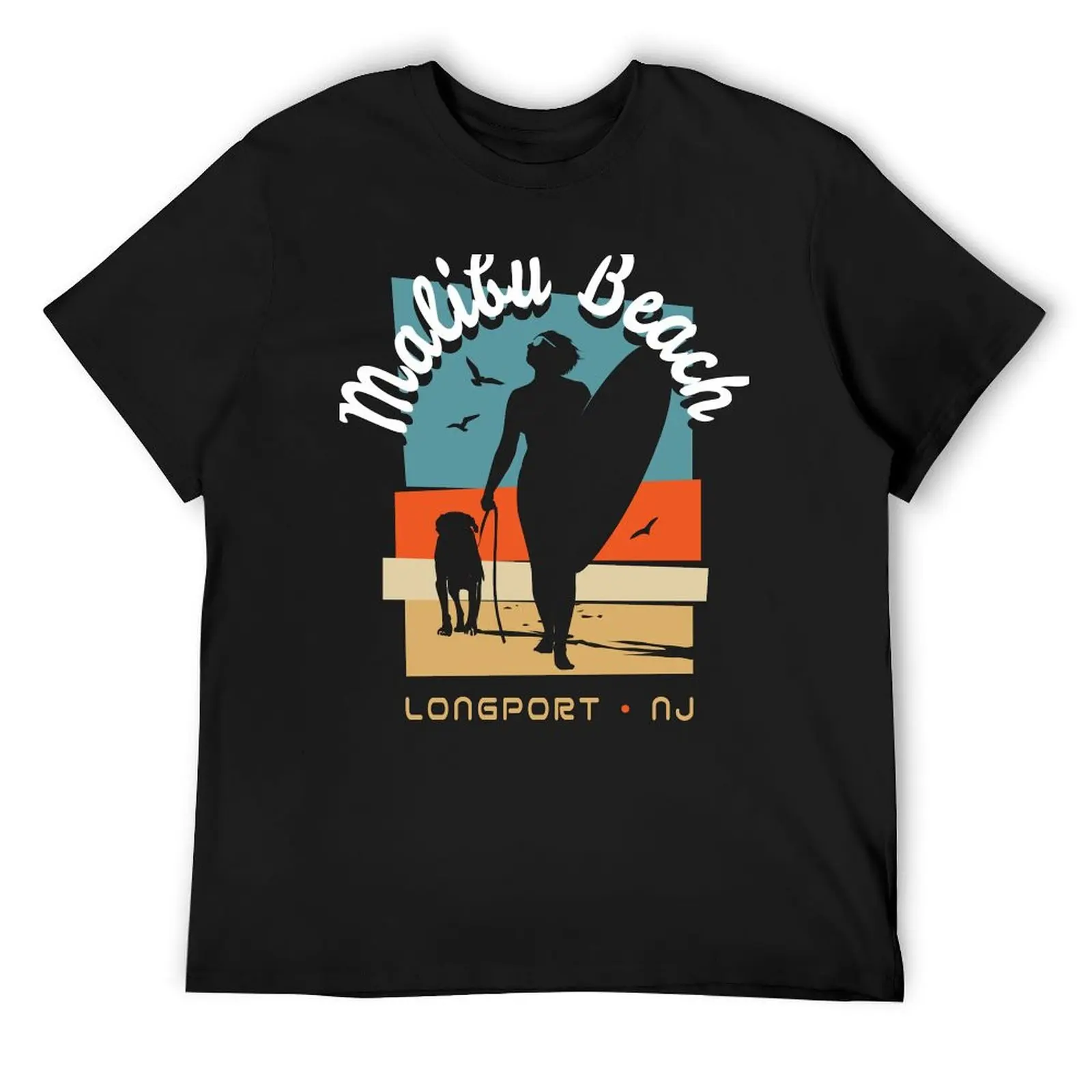 Винтажная футболка Malibu Beach Longport Нью-Джерси подарок для серферов аниме корейские