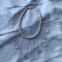 flower choker necklace style bluebell chain necklace fashion 2022