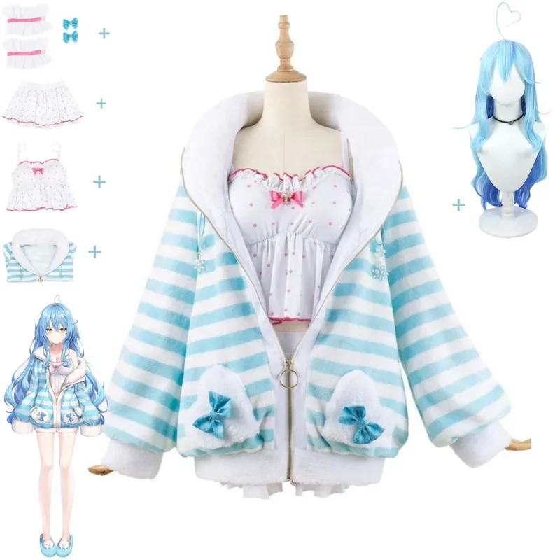 YouTuber VTuber Hololive Yukihana Lamy Wamy NePoLaBo косплей костюм парик аниме Милая Сексуальная