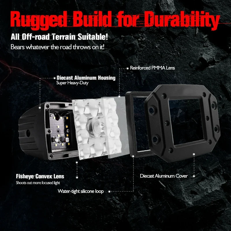 2 шт. водонепроницаемые фары дальнего света 5 дюймов 42 Вт