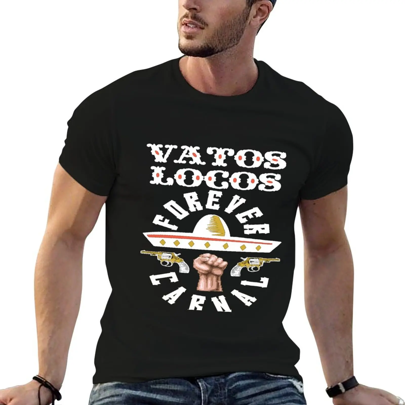 Фото Футболка Vatos Locos Forever, мягкая хлопковая футболка большого размера №1