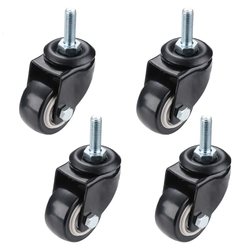 Мебельные ролики черные стальные 50 кг 40 мм 4 шт
