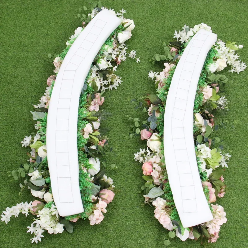 Клейкая композиция Individuelle Luxus-seaken blumen шампан-Blumen-Reihen läufer Hochzeits bogen-Hintergrund