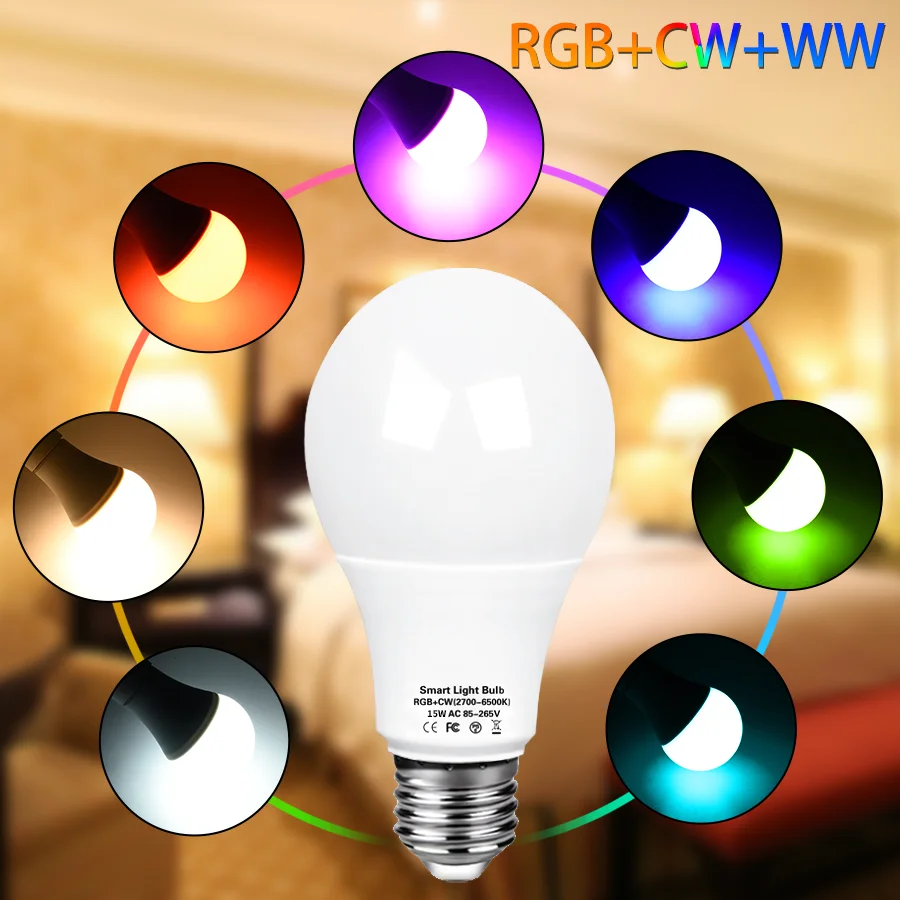 Умная лампочка Alice светодиодная лампа E27 умная для дома 15 Вт Wi-Fi RGB Alexa Tuya Яндекс