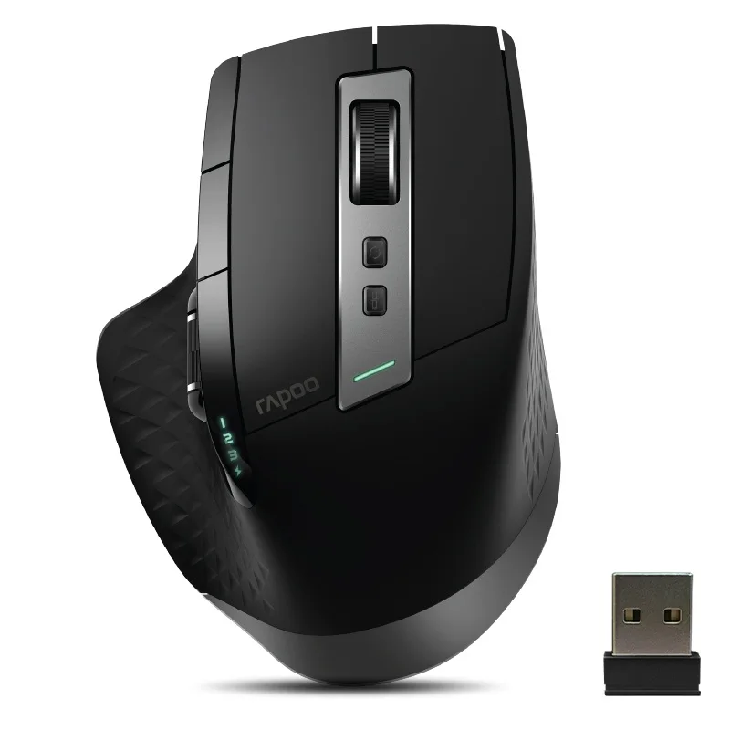 Rapoo mt750s multi-modo recarregável mouse sem fio ergonômico 3200 dpi bluetooth mouse fácil-mudar até 4 dispositivos de jogo mouse