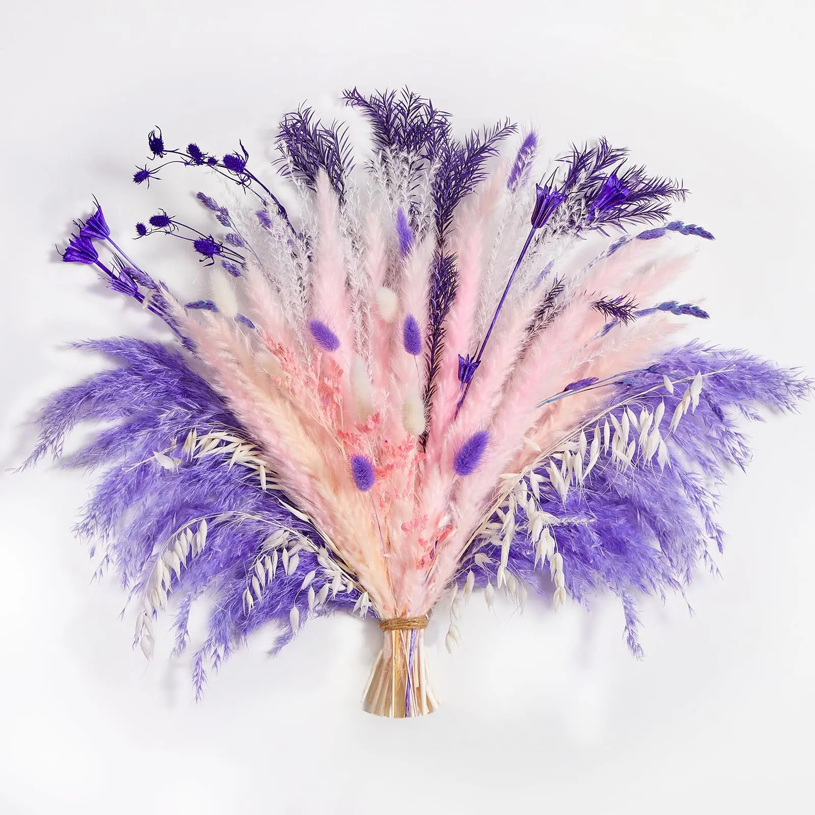 

Purple Dried Pampas Bouquet Artificial Flower Arrangements for Floral Centerpieces Coffee Table Decor Boho Home Table Decoration