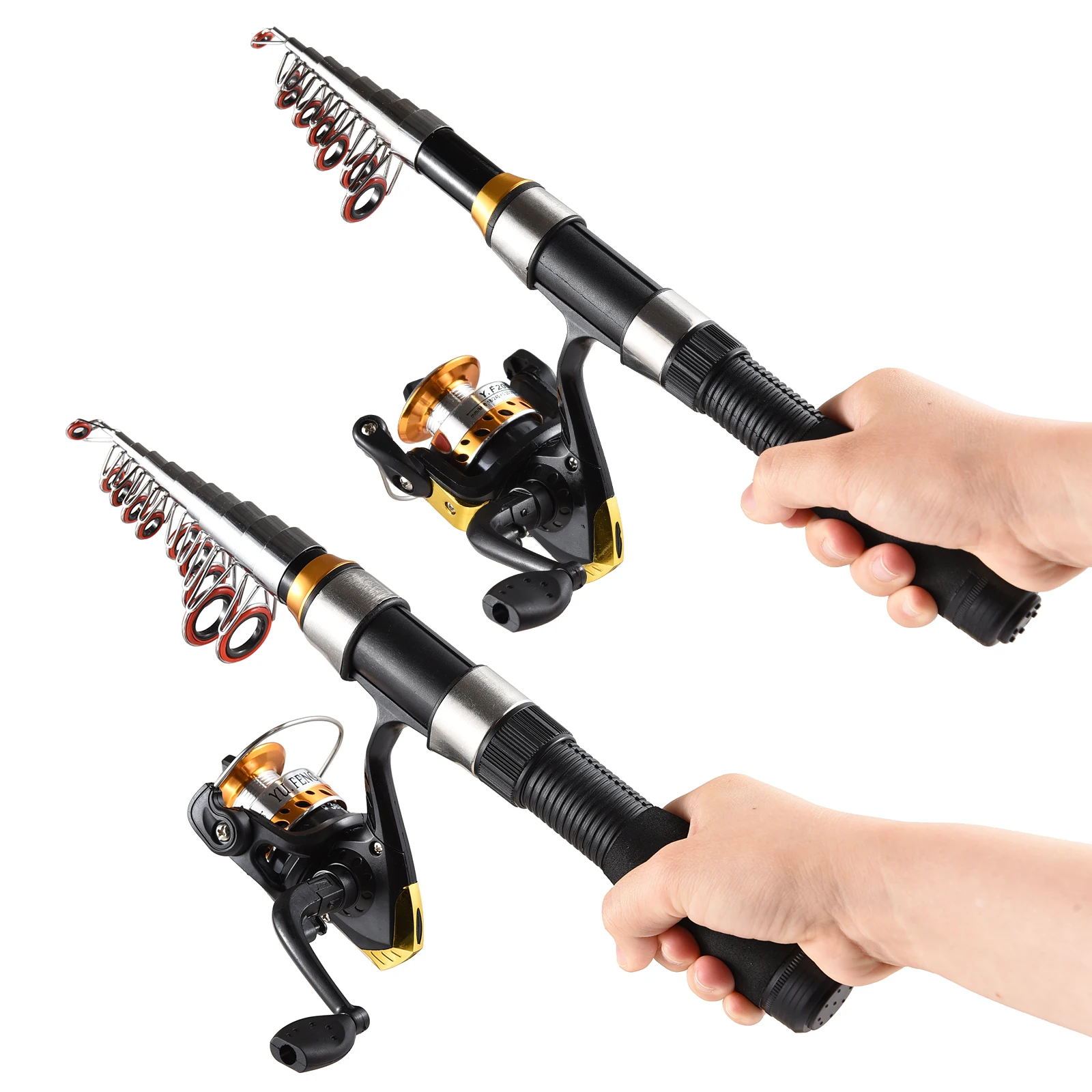 Набор рыболовных снастей Lixada с катушкой и крючками 1 9 м 2 3