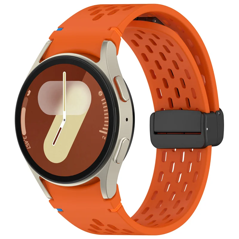 Фото Силиконовый ремешок для Samsung Galaxy Watch 7 6 5 4 FE 40 мм 44 мм/6 Classic/5Pro с магнитной пряжкой без зазоров Galaxy Watch7 Браслет №2