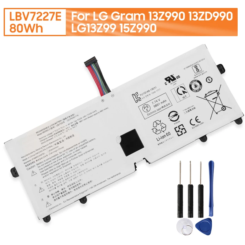 Оригинальный аккумулятор LBV7227E 10336 мАч для ноутбука LG Gram 13Z990, 13ZD990, LG13Z99, 15Z990, 15ZB990, 15ZD990, 17Z990, 17ZB990, 17ZD990, 17Z99